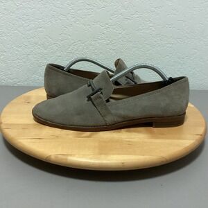 Franco Sarto Harlow Women's Gray Suede Loafers Shoes 8.5 Horse‎ Bit Soft Comfort